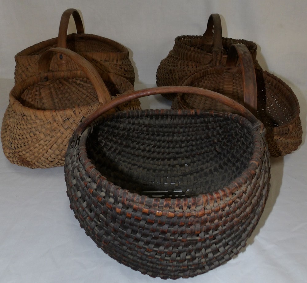 Lot of Antique Split Oak Gizzard Baskets (1 of 7)