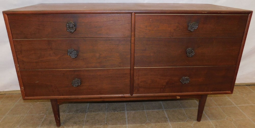 Mid Century Modern Walnut Six Drawer Credenza By Drexel (1 of 5)