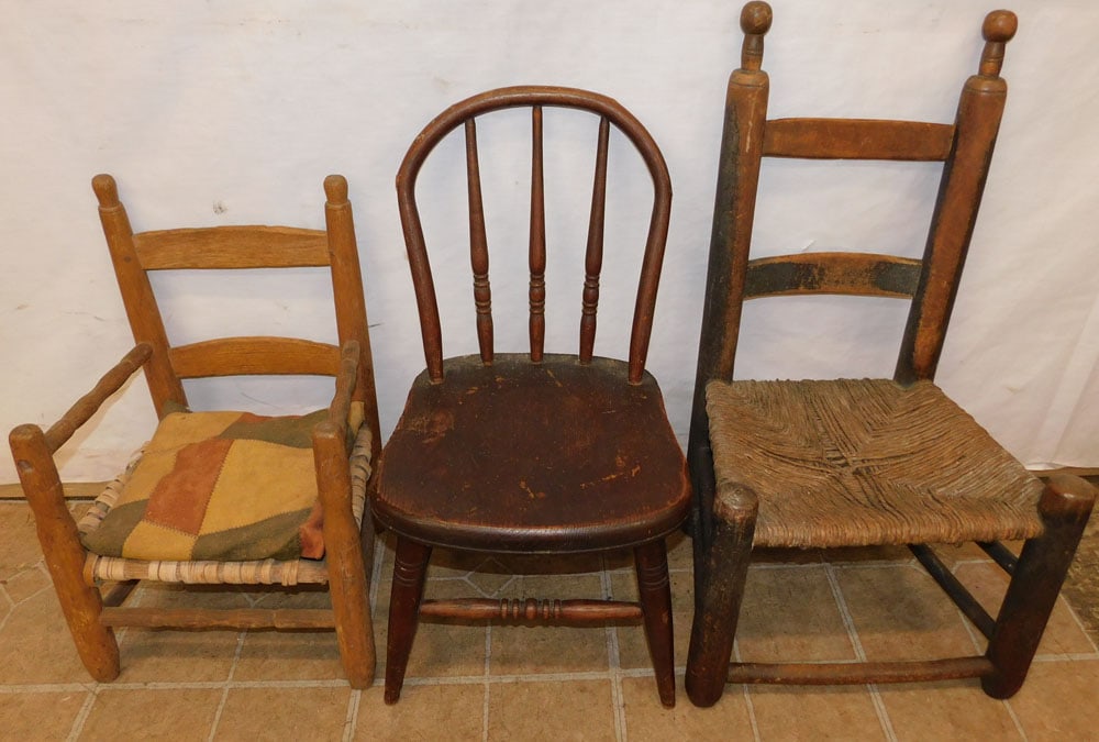 Three Antique Child's Chairs (1 of 6)