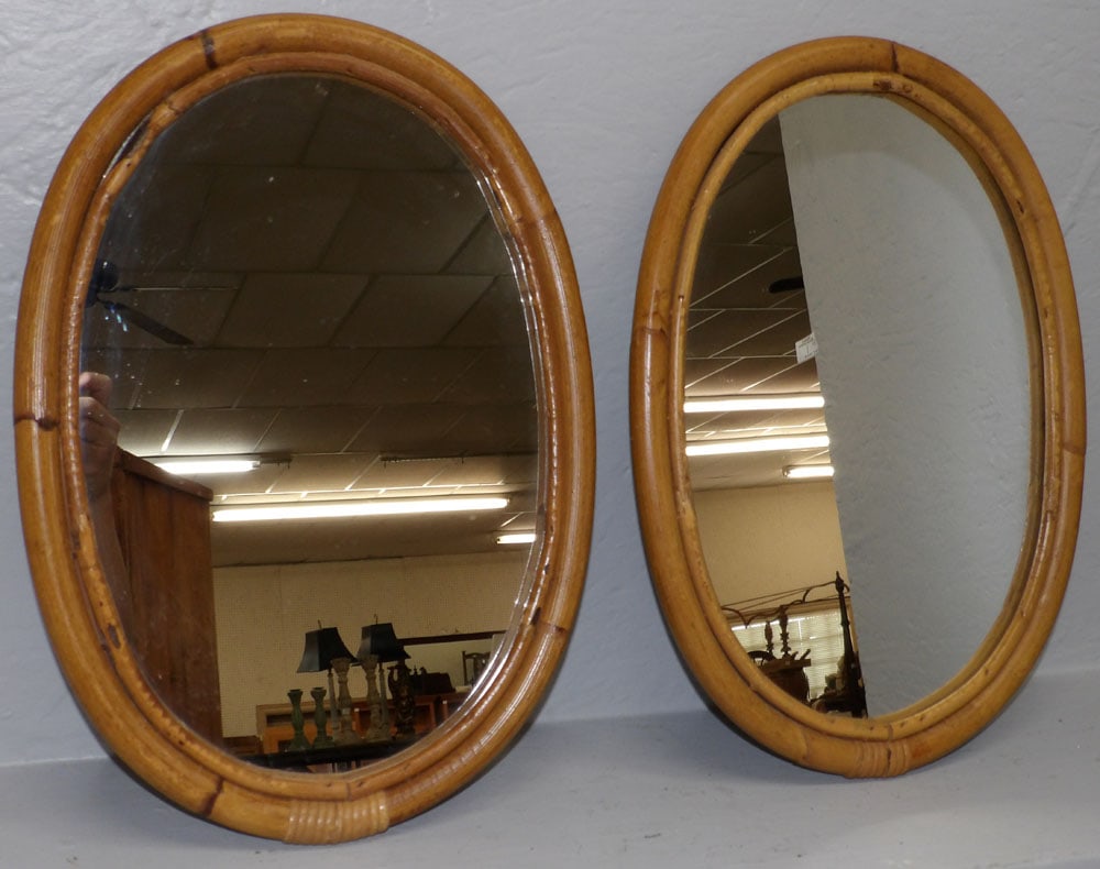 2 Bamboo Framed Mirrors (1 of 3)