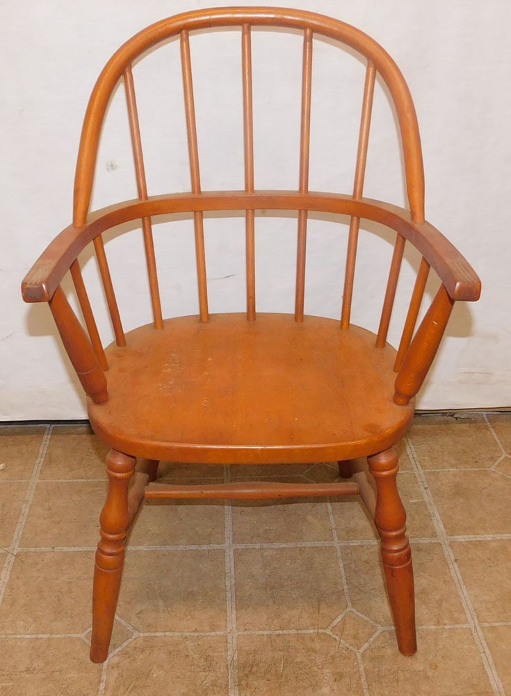 Antique Maple Child's Windsor Arm Chair (1 of 1)