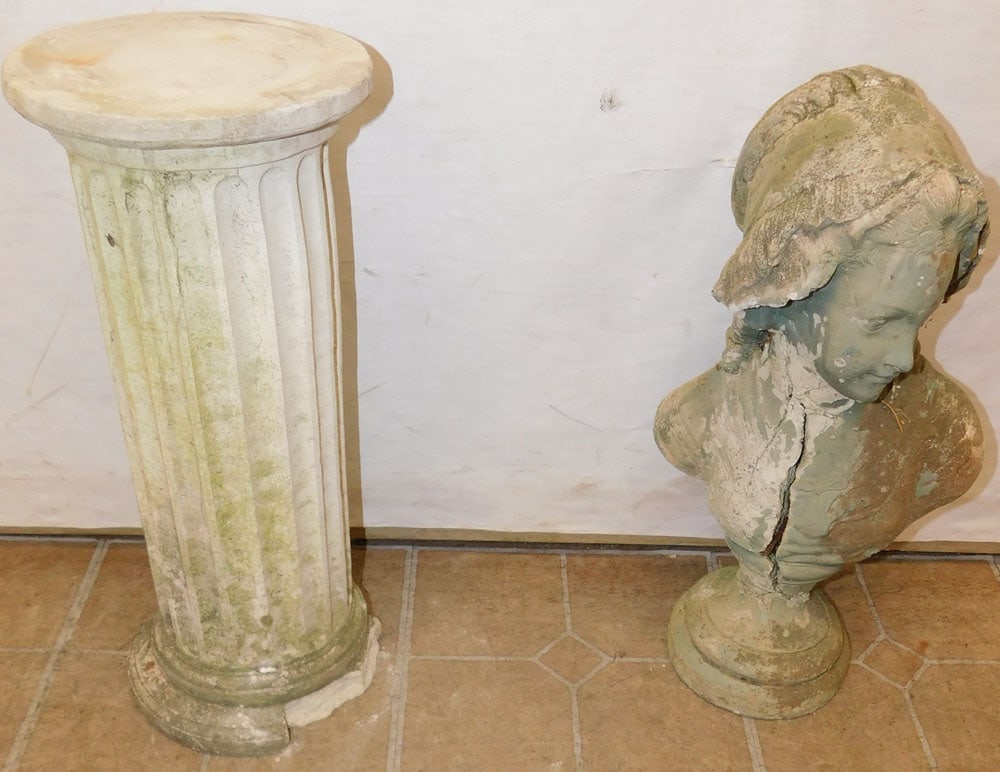 Concrete Bust & Pedestal (1 of 7)