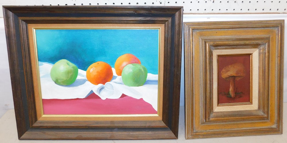 2 Framed Oil on Boards: 2 Framed Oil on Boards. Up to 17 1/4" x 21 1/4" ALL DESCRIPTIONS AND ANY CONDITION STATEMENT GIVEN BY LANGSTON AUCTION GALLERY ARE STRICTLY OPINIONS AND LANGSTON'S SHALL HAVE NO RESPONSIBILITY FOR ERR