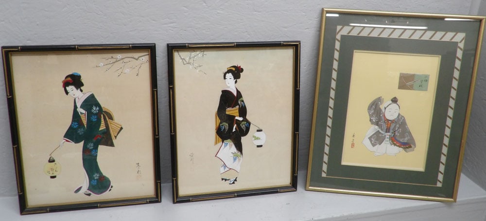 3 Oriental Framed Prints (1 of 3)
