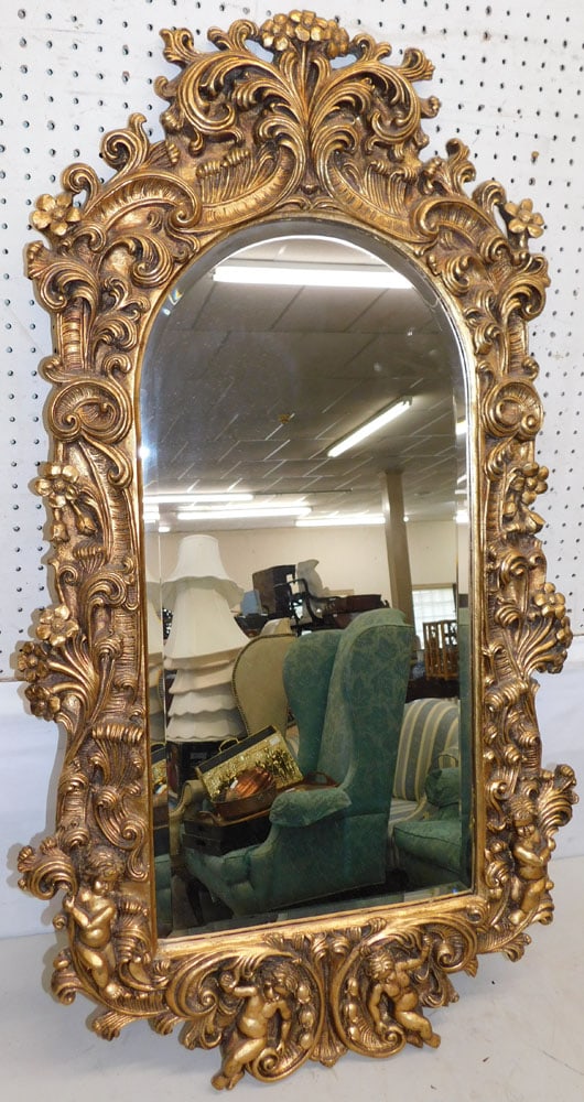 Ornate Gilded Frame Bevel Edge Mirror (1 of 3)