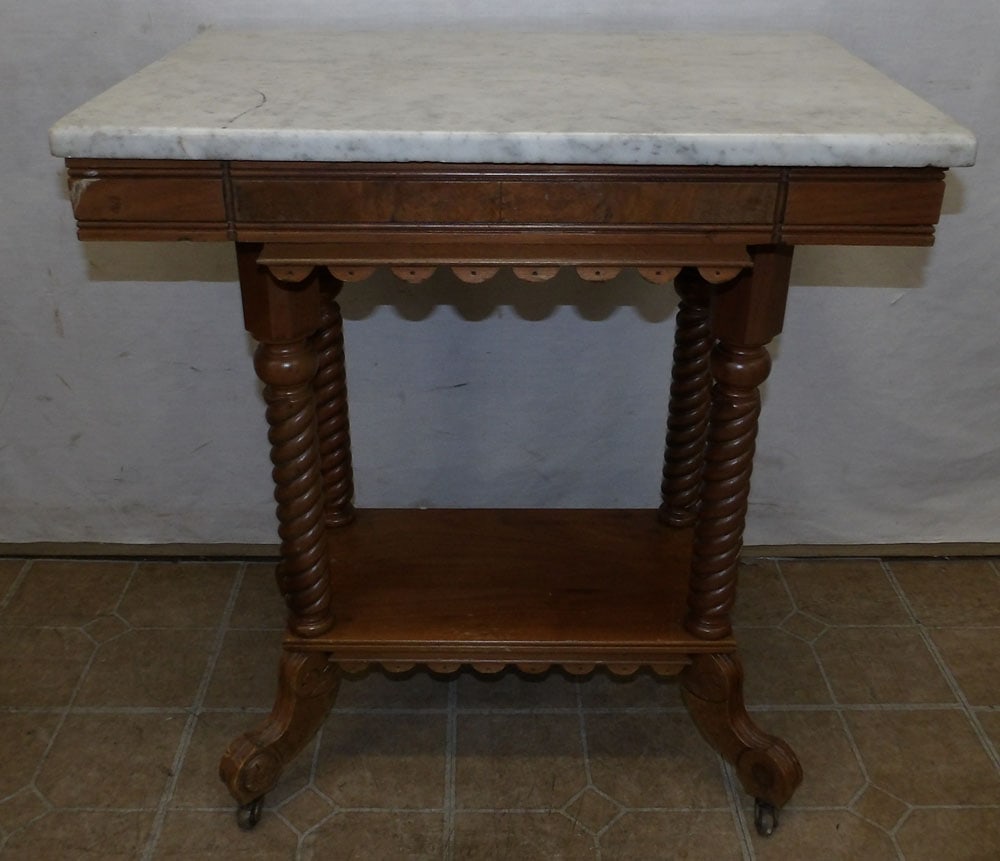 Marble Top Victorian Lamp Table (1 of 3)