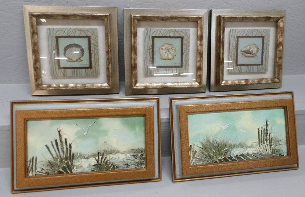 Lot of 3 Framed Prints & 2 Framed Oil on Canvas (1 of 5)