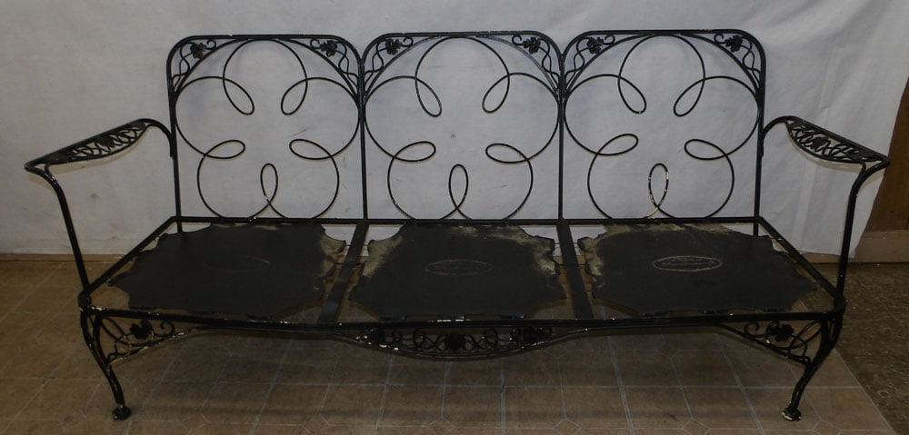 Painted Wrought Iron Outdoor Sofa by Meadowcraft (1 of 5)
