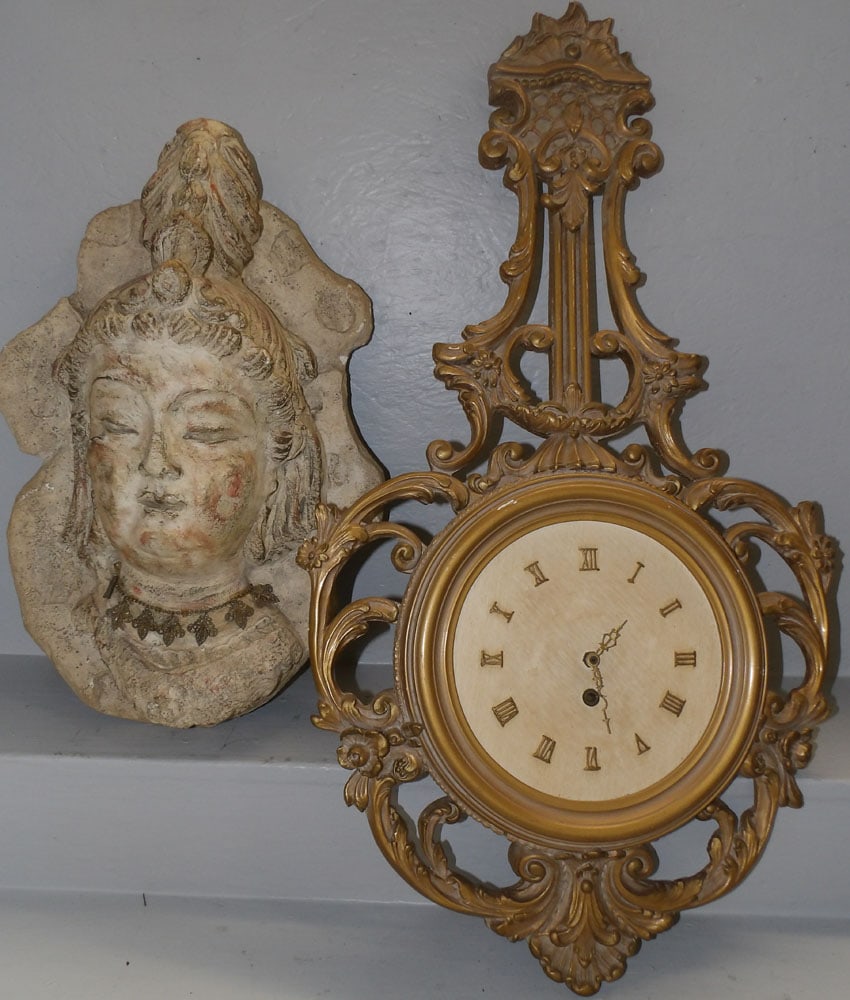 2 Wall Hangings, (Gilded Wood & Painted Resin) (1 of 4)