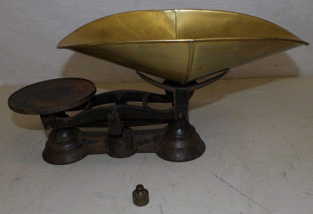 Antique Scale with Brass Pan (1 of 3)