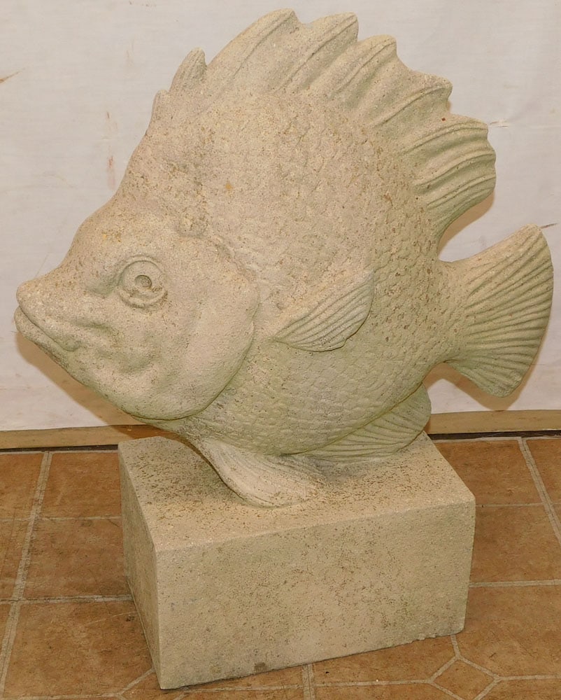 Cast Concrete Fish Yard Ornament (1 of 2)