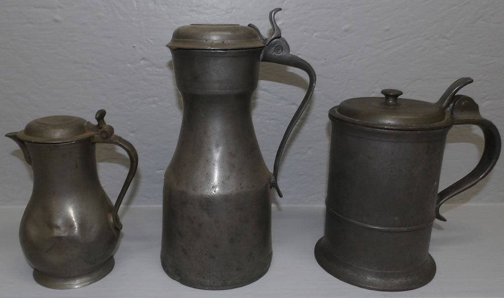 3 Antique Pewter Beer Steins (1 of 4)