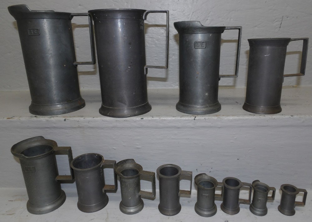 Lot of Antique Pewter Measures (1 of 5)