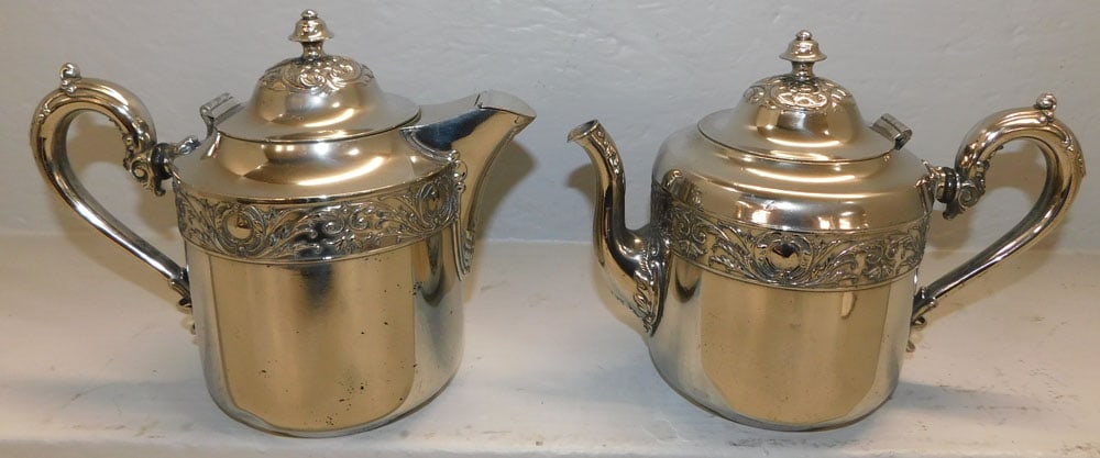 2 Silverplated Tea Pots by Manning Bowman & Co. (1 of 3)