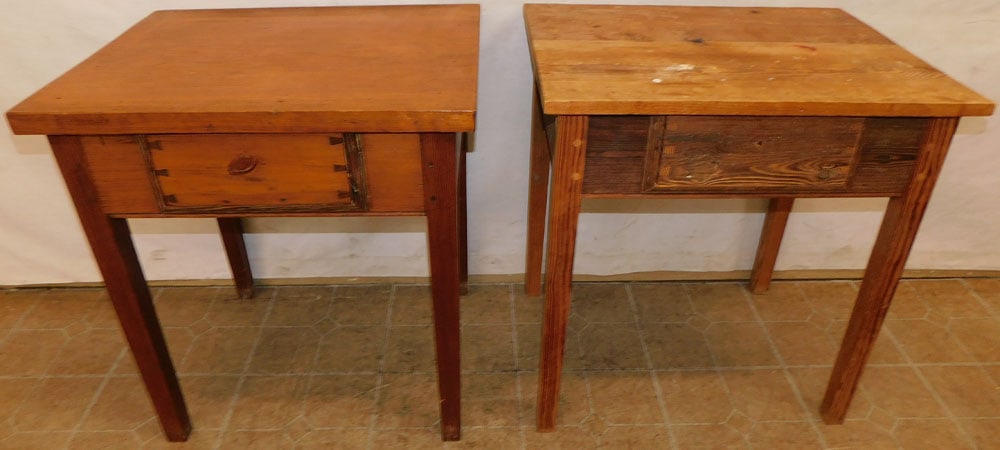 2 NC Heart Pine Work Tables with Drawers (1 of 10)