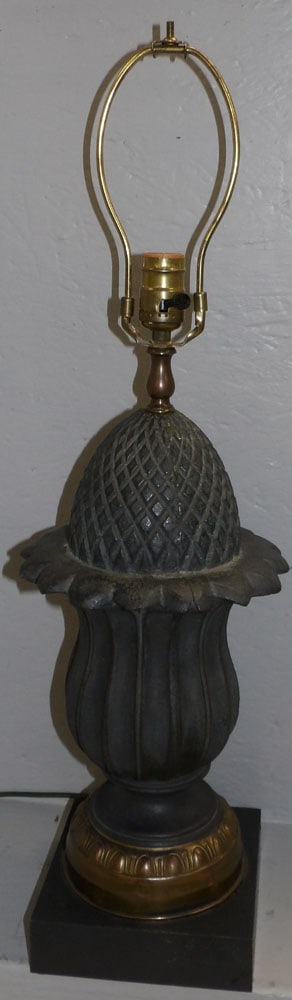 Cast Iron & Brass Pineapple Urn Form Lamp (1 of 4)