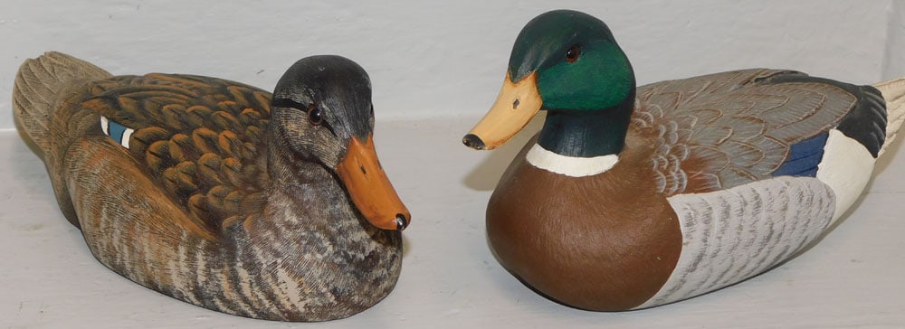 2 Artist Signed Painted Mallard Decoys & 2 Ducks Unlimited Painted Decoys (1 of 8)