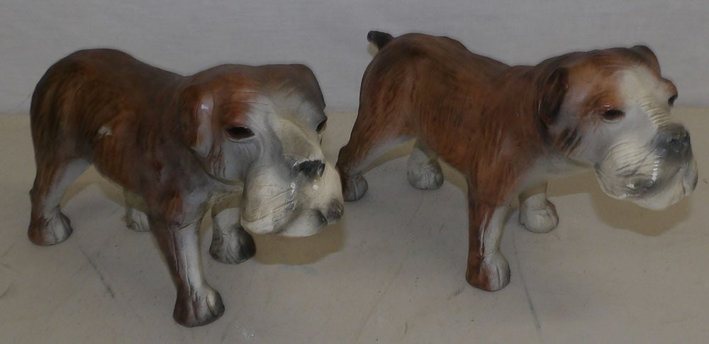 Pair of Painted Leather Dog Figures (1 of 4)