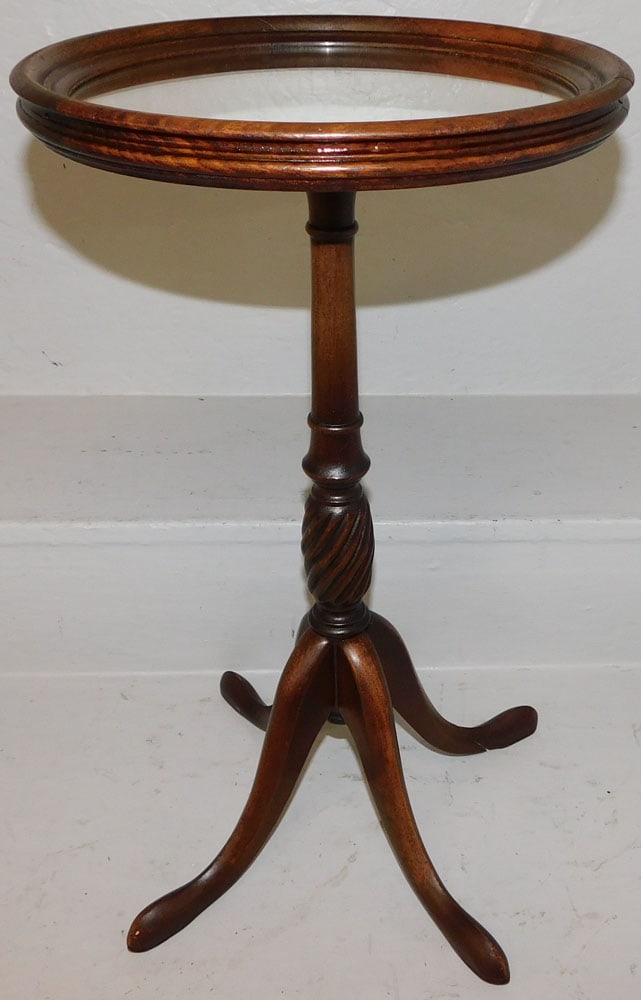 Mahogany Dish Top Whisky Stand with Mirror Top (1 of 3)