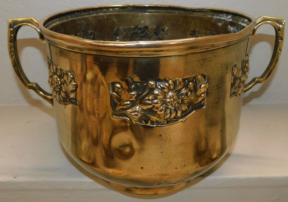 Antique Polished Brass Jardiniere (1 of 4)