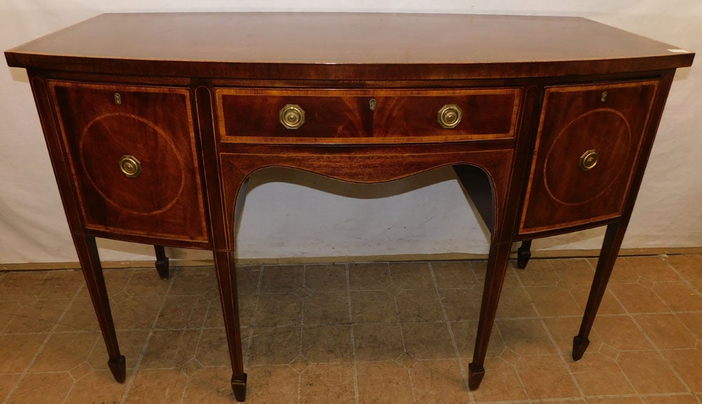 mahogany satin wood banded bow front sideboard by Kittinger (1 of 8)