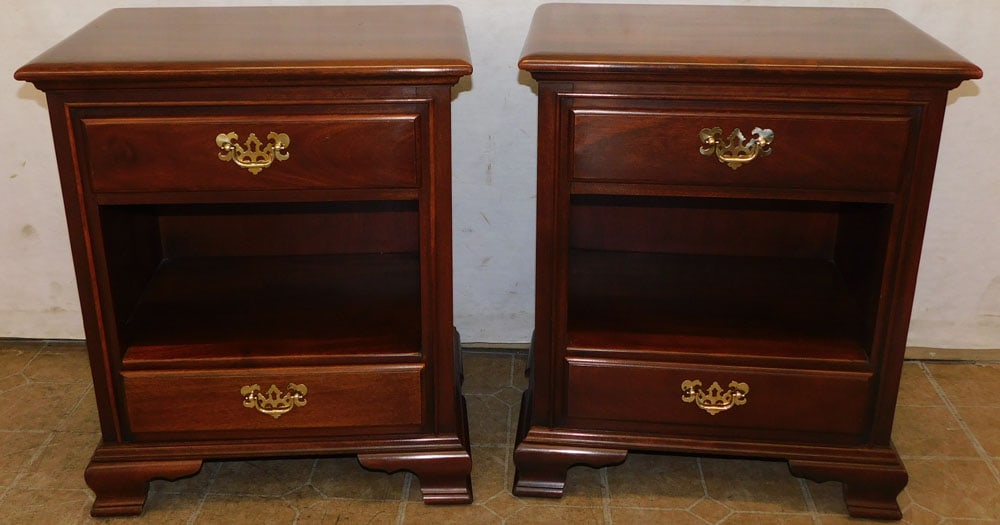 pair mahogany two drawer night stands by Link-Taylor (1 of 7)