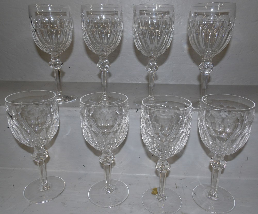8 pieces of wateford stemware curraghmore: 8 pieces of wateford stemware curraghmore. 7 1/2" H "ALL DESCRIPTIONS AND ANY CONDITION STATEMENT GIVEN BY LANGSTON AUCTION GALLERY ARE STRICTLY OPINIONS AND LANGSTON'S SHALL HAVE NO RESPONSIBILITY FO