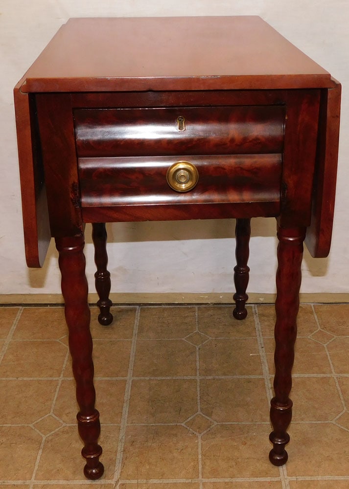 19th century cherry one drawer drop leaf stand (1 of 5)