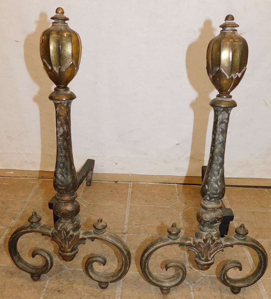 pair antique cast iron andirons (1 of 3)
