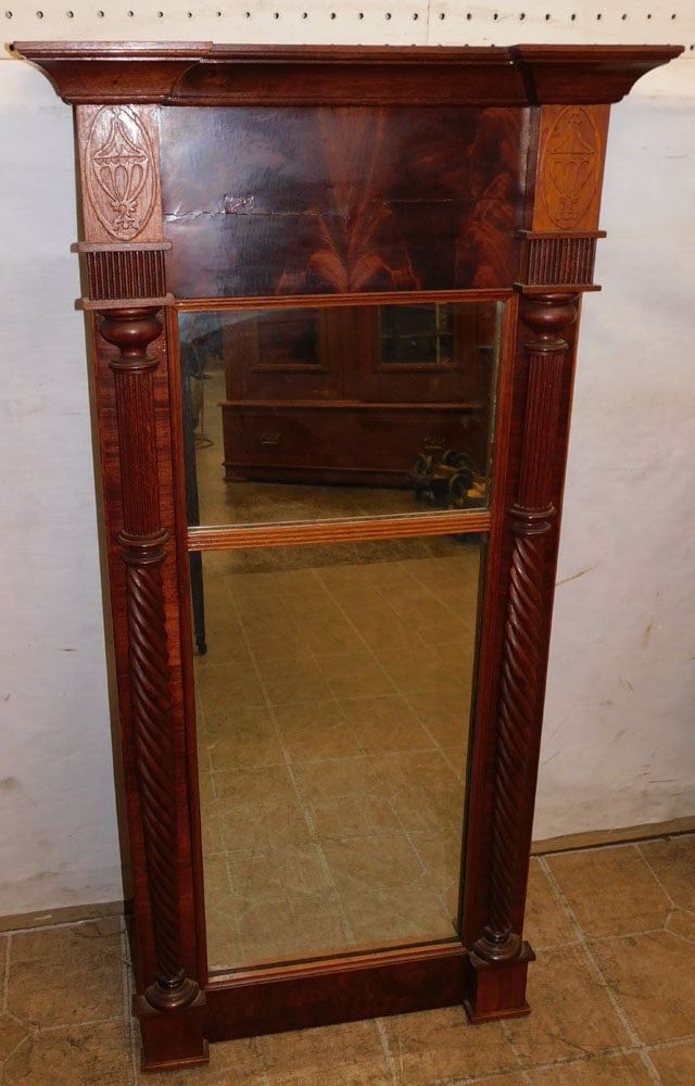 antique mahogany framed federal mirror (1 of 3)