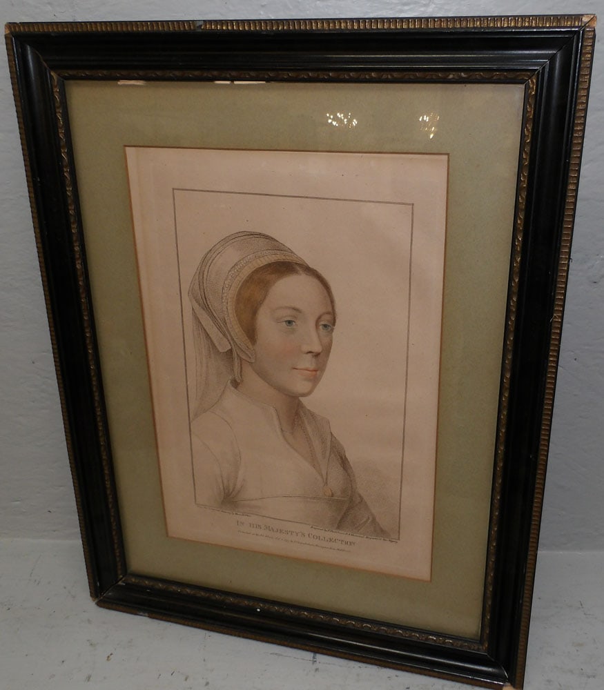 framed Hans holvien engraving in his majesty's collection (1 of 5)