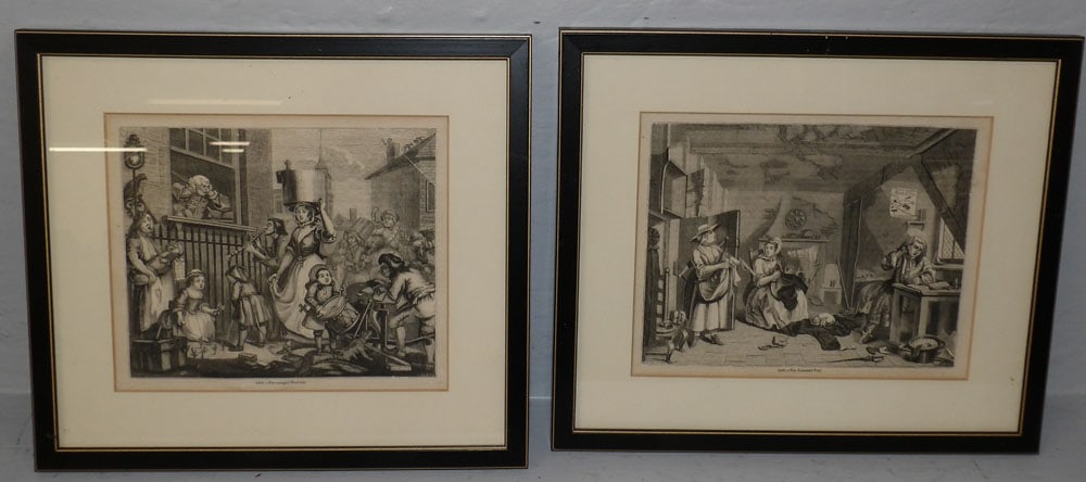 2 framed black and white engravings (1 of 4)