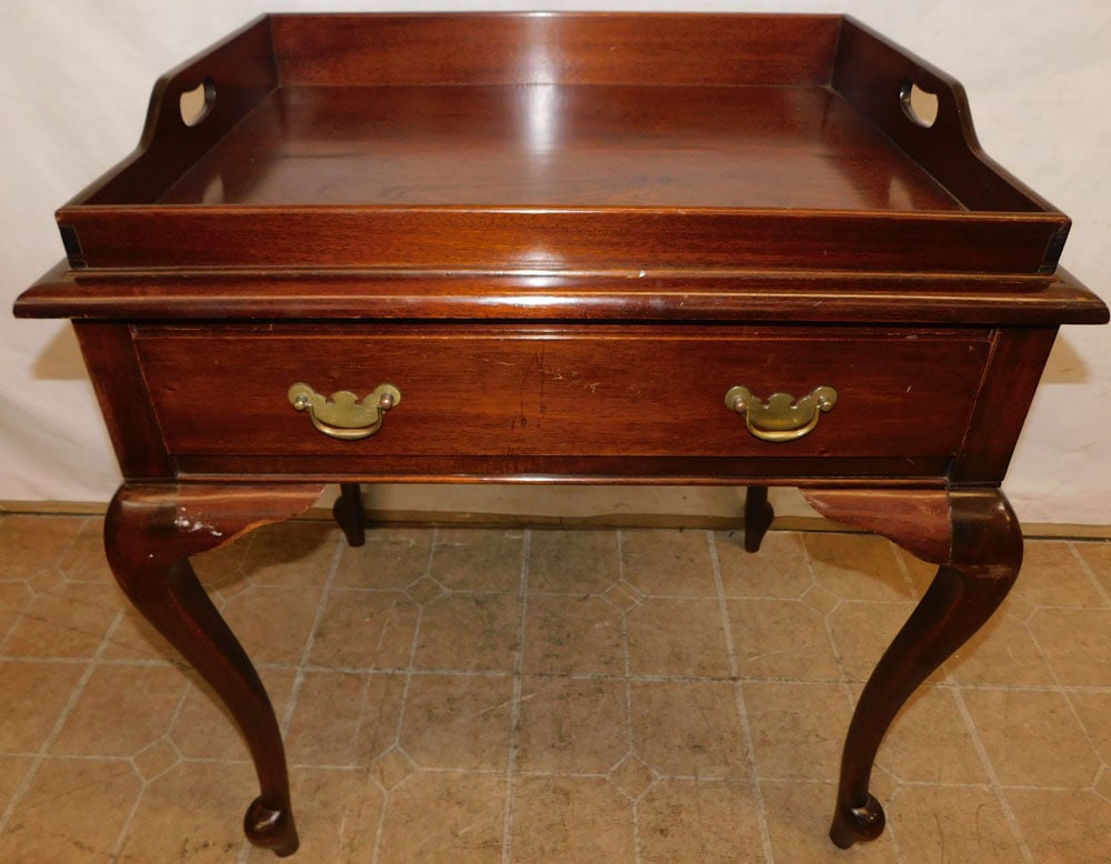 antique mahogany one drawer stand with tray top (1 of 6)