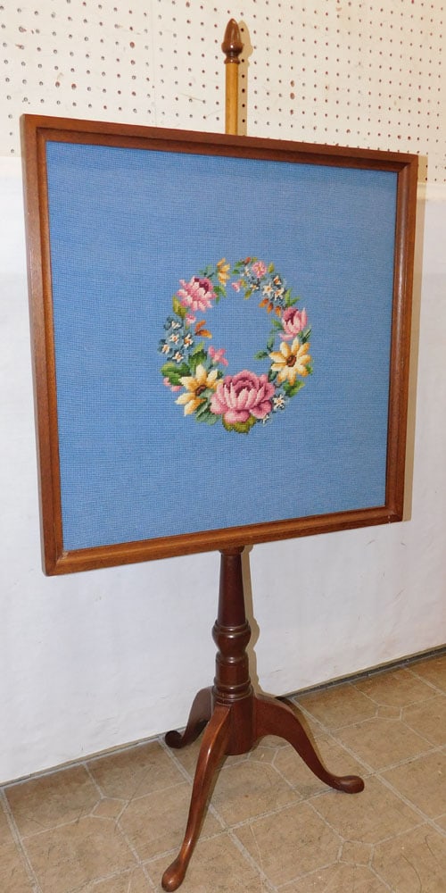 Mahogany Framed Needlepoint Firescreen (1 of 3)