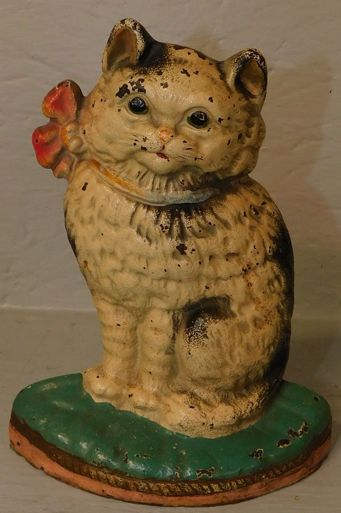 Painted Cast Iron Cat Doorstop (1 of 2)