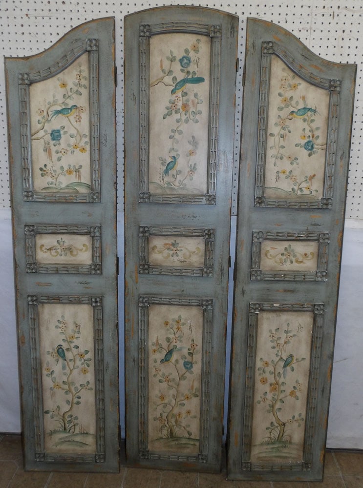 3 Panel Painted Wood Room Divider (1 of 4)