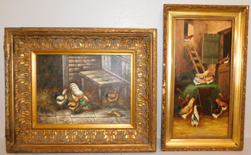 2 Framed Oil Paintings of Farm Scenes (1 of 5)