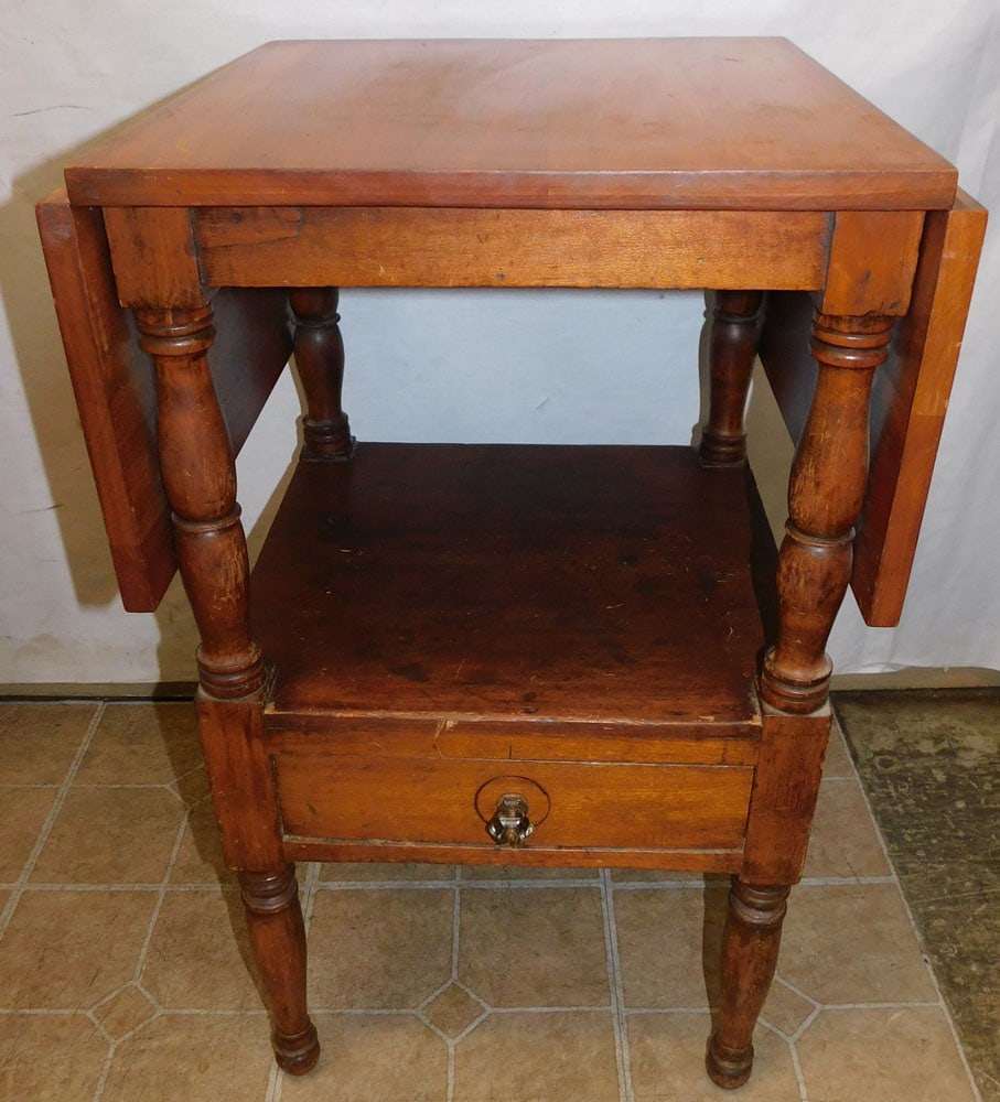 Antique Cherry Drop-Leaf Stand (1 of 4)