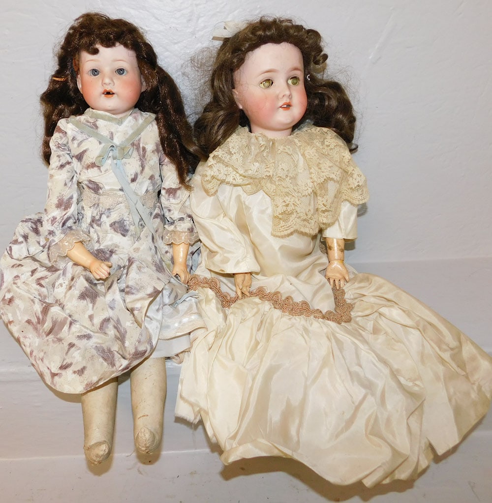 2 Antique German Bisque Head Dolls (1 of 4)
