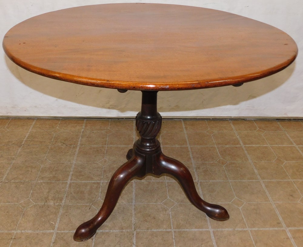 Antique Mahogany Bird Cage Tilt Top Tea Table (1 of 4)