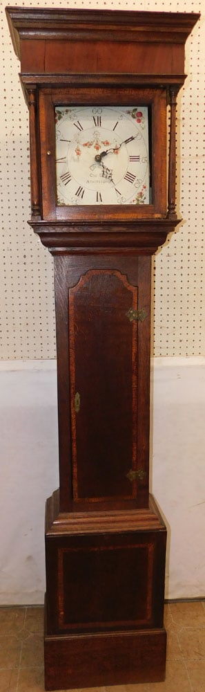 19th Century Oak Grandfather 30 Hour Clock with Painted Dial (1 of 7)
