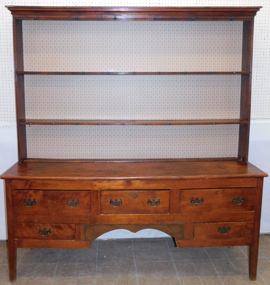 19th Century Birch 2 Part Pewter Cupboard (1 of 7)