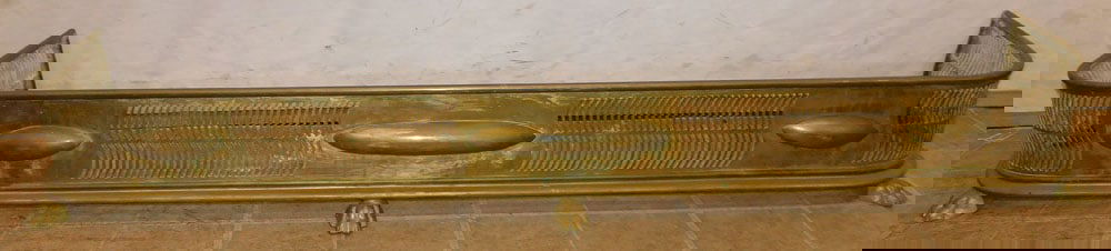 Antique Open Work Brass Fire Place Fender (1 of 4)