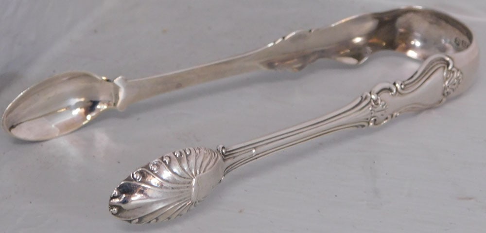 19th Century Sterling Hallmarked Tongs by John Muir Jr - Glasgow, Scotland: 19th Century Sterling Hallmarked Tongs by John Muir Jr - Glasgow, Scotland. "ALL DESCRIPTIONS AND ANY CONDITION STATEMENT GIVEN BY LANGSTON AUCTION GALLERY ARE STRICTLY OPINIONS AND LANGSTON'S SHALL H