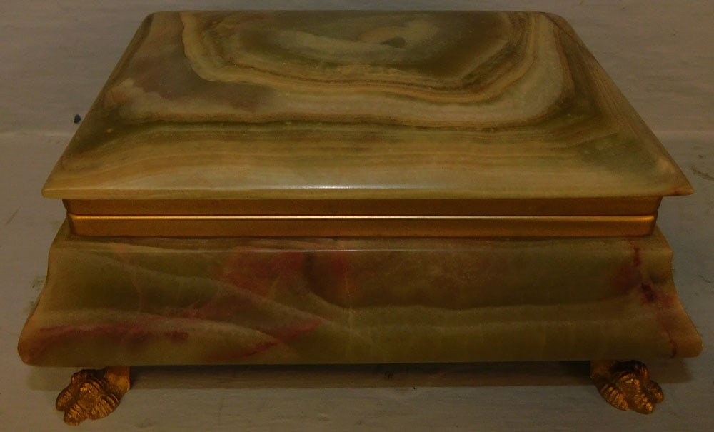 Gilded Metal & Marble Dresser Box (1 of 3)