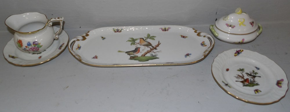6 Pieces of Herend Porcelain: 6 Pieces of Herend Porcelain . "ALL DESCRIPTIONS AND ANY CONDITION STATEMENT GIVEN BY LANGSTON AUCTION GALLERY ARE STRICTLY OPINIONS AND LANGSTON'S SHALL HAVE NO RESPONSIBILITY FOR ERRORS OR OMISSIONS