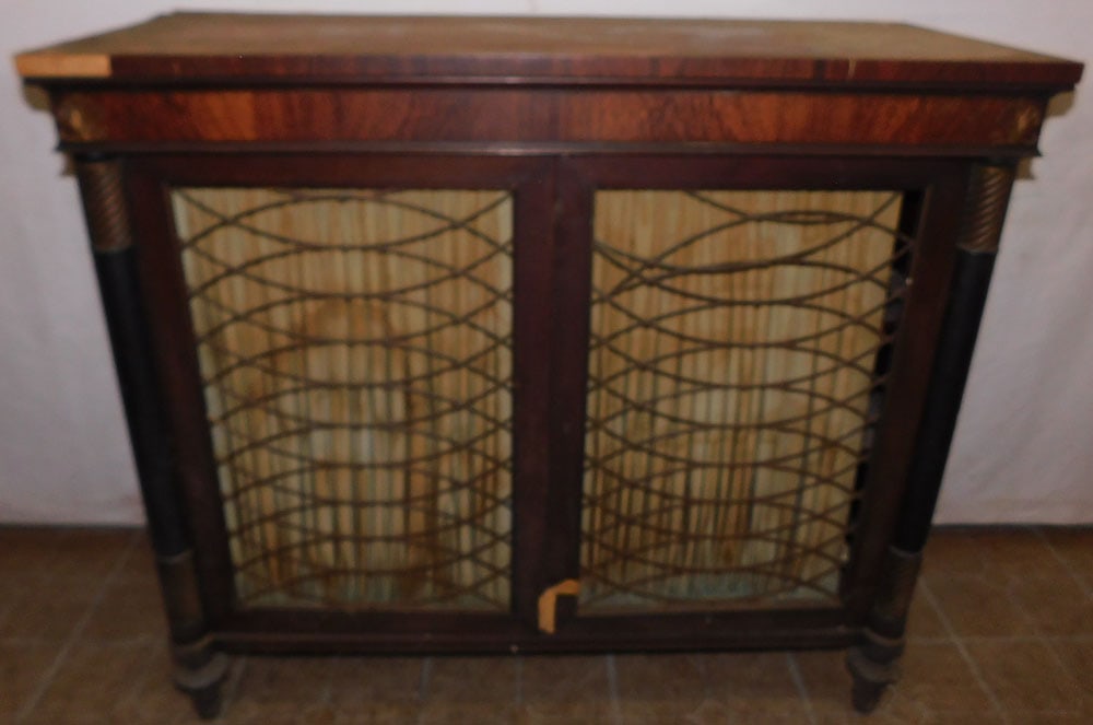 Antique Rosewood Cabinet, (As Found): Antique Rosewood Cabinet, (As Found). 44" W 18 1/2" D 39" H"ALL DESCRIPTIONS AND ANY CONDITION STATEMENT GIVEN BY LANGSTON AUCTION GALLERY ARE STRICTLY OPINIONS AND LANGSTON'S SHALL HAVE NO RESPONSIBI