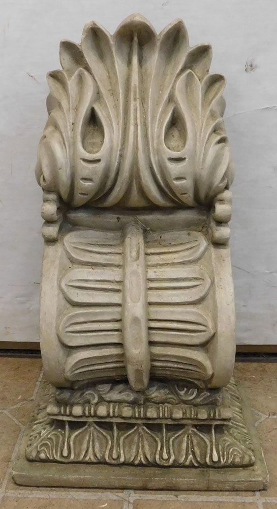 Cast Concrete Bracket: Cast Concrete Bracket . 12" W 7 1/2" D 21" H"ALL DESCRIPTIONS AND ANY CONDITION STATEMENT GIVEN BY LANGSTON AUCTION GALLERY ARE STRICTLY OPINIONS AND LANGSTON'S SHALL HAVE NO RESPONSIBILITY FOR ERRORS