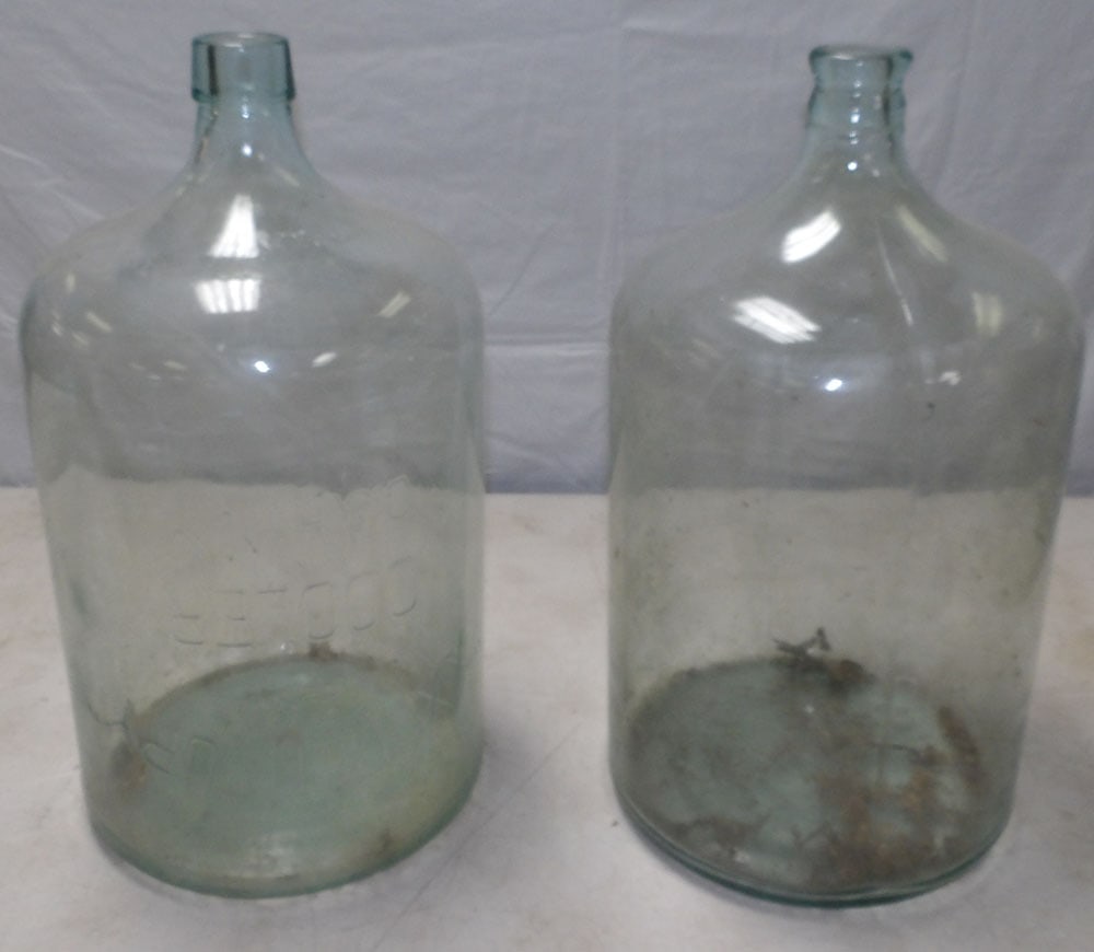 2 Vintage Glass Water Bottles, (C&H, NY) (1 of 2)