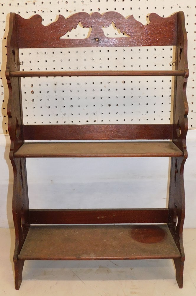 Antique Walnut Open Work Shelf (1 of 4)